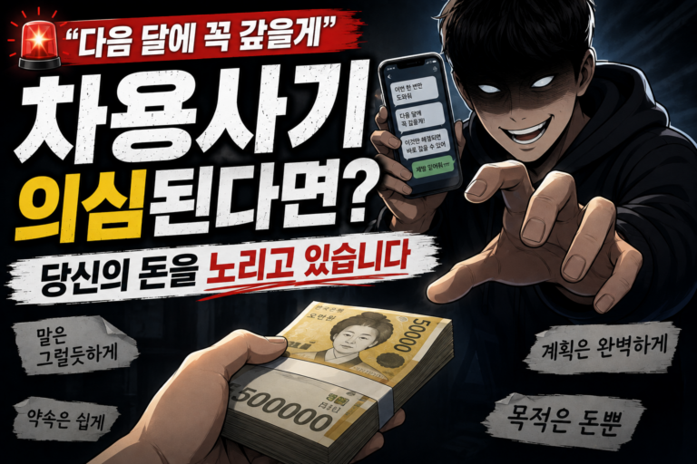 3. “다음 달에 꼭 갚을게” 차용사기에서 자주 나타나는 말과 행동 7가지